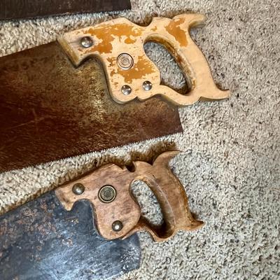 4 Antique Wood Saws #2