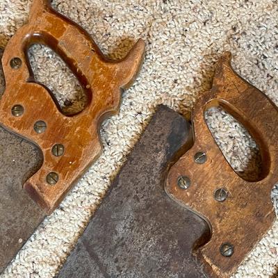 4 Antique Wood Saws #2
