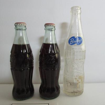 Vintage Bierley's Bottle and 2 Unopened Older Glass Coca Cola Bottles