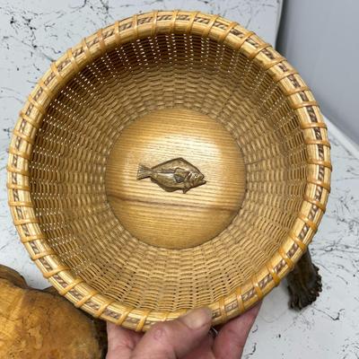Roy Baldwin carved Birch Bowl & Made in Alaksa Native American Art Bowl