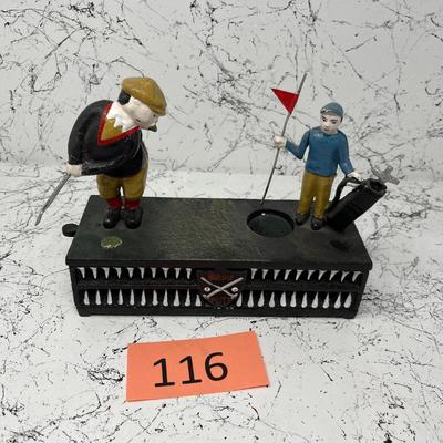 Cast Iron Golfer Piggy Bank