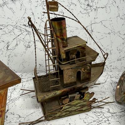 Vintage Copper Wind up Musical Figures