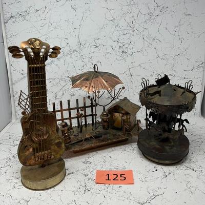 Vintage Copper Wind up Musical Figures #2