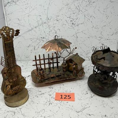 Vintage Copper Wind up Musical Figures #2