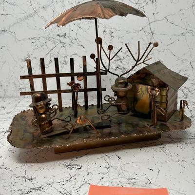Vintage Copper Wind up Musical Figures #2