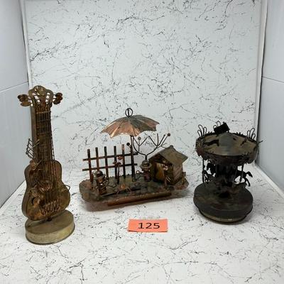 Vintage Copper Wind up Musical Figures #2