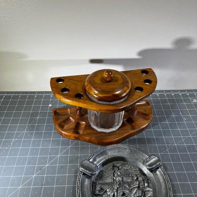 Pipe Stand, Humidor and Ashtray 