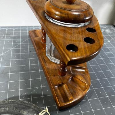 Pipe Stand, Humidor and Ashtray 