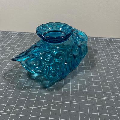 Large Blue Glass Fruit Bowl 