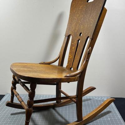 Oak Sewing Rocker Chair