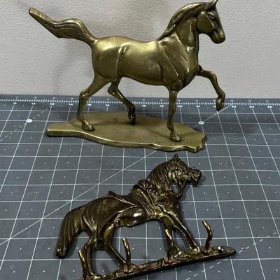 2 Brass Horses Key Holder and Statue