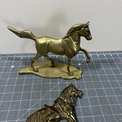 2 Brass Horses Key Holder and Statue