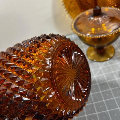 Nifty Fifties AMBER GLASS 7 Pieces 