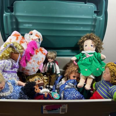 Giant Rough Tote FULL of DOLLS 