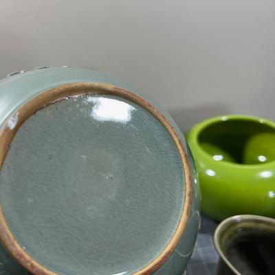 Large Lot of Green Ceramics 