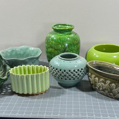 Large Lot of Green Ceramics 