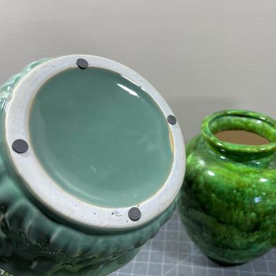 Large Lot of Green Ceramics 