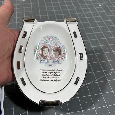 Ceramic Ash Trays including Then Prince Charles and Diana 