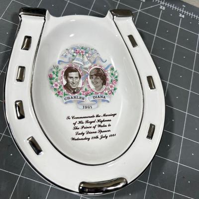 Ceramic Ash Trays including Then Prince Charles and Diana 