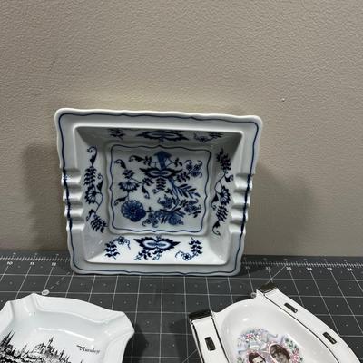 Ceramic Ash Trays including Then Prince Charles and Diana 