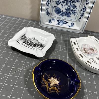 Ceramic Ash Trays including Then Prince Charles and Diana 