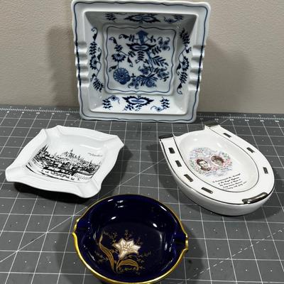 Ceramic Ash Trays including Then Prince Charles and Diana 