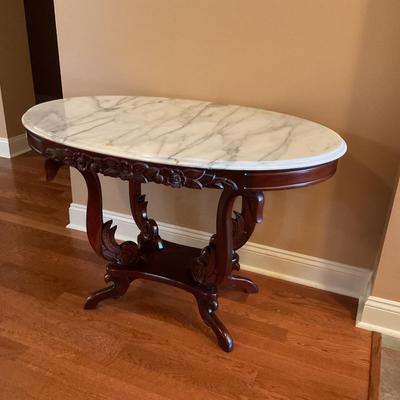 Victorian Marble Top Accent Table