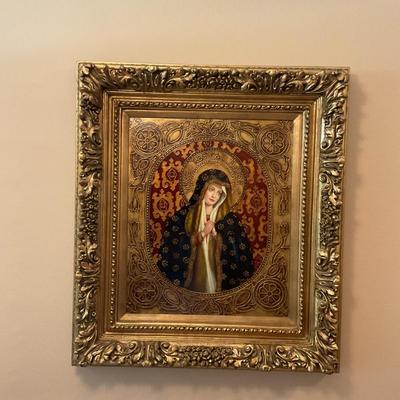 Framed Artwork Depicting a Holy Woman
