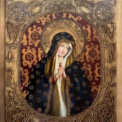 Framed Artwork Depicting a Holy Woman