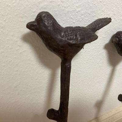 Three Iron Bird Yard Ornaments