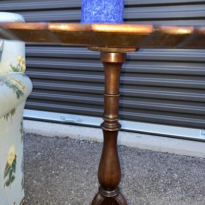 Pretty Blue Down filled Chair and Pie Crust Table