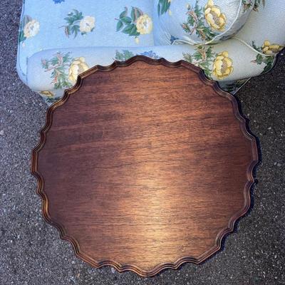 Pretty Blue Down filled Chair and Pie Crust Table