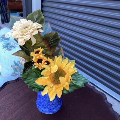 Pretty Blue Down filled Chair and Pie Crust Table