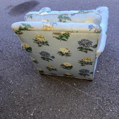 Pretty Blue Down filled Chair and Pie Crust Table