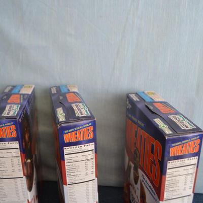 LOT 286. THREE MICHAEL JOHNSON WHEATIES BOXES (SEALED AND FULL)