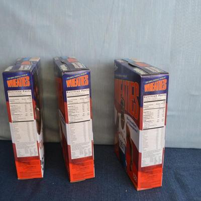 LOT 286. THREE MICHAEL JOHNSON WHEATIES BOXES (SEALED AND FULL)