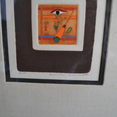 LOT 271. FOUR PENCIL SIGNED PRINTS MATTED AND FRAMED