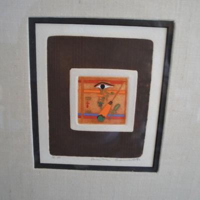 LOT 271. FOUR PENCIL SIGNED PRINTS MATTED AND FRAMED
