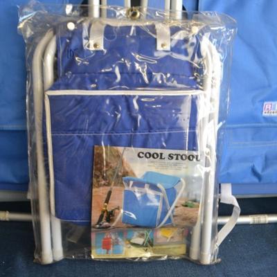 LOT 287. TWO RIO BEACH CHAIRS AND COOLER STOOL