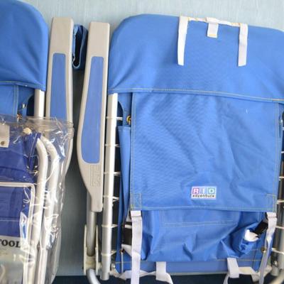 LOT 287. TWO RIO BEACH CHAIRS AND COOLER STOOL