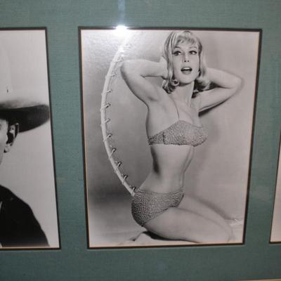 LOT 280. FRAMED CELEBRITY PHOTOS BUCK JONES, BARBARA EDEN, KIRK DOUGLAS