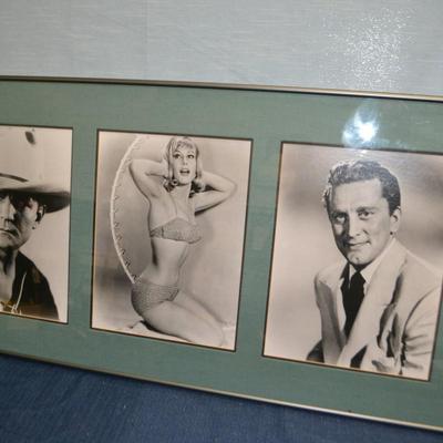 LOT 280. FRAMED CELEBRITY PHOTOS BUCK JONES, BARBARA EDEN, KIRK DOUGLAS