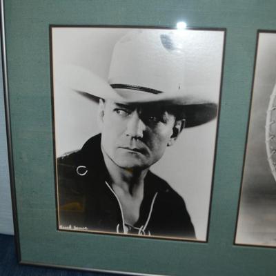 LOT 280. FRAMED CELEBRITY PHOTOS BUCK JONES, BARBARA EDEN, KIRK DOUGLAS