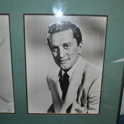 LOT 280. FRAMED CELEBRITY PHOTOS BUCK JONES, BARBARA EDEN, KIRK DOUGLAS