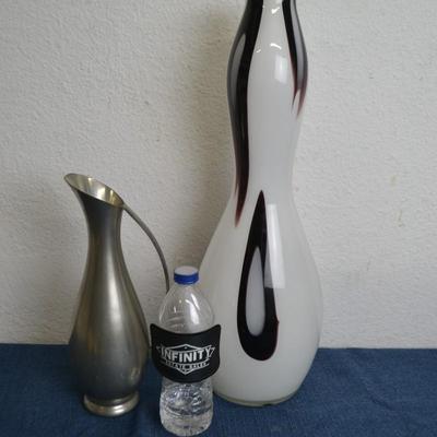 LOT 293. HOME DECOR PITCHER AND FLOWER VASE