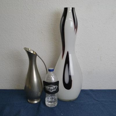 LOT 293. HOME DECOR PITCHER AND FLOWER VASE