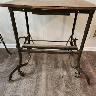 Industrial Age Work Station Table on rollers 24x17x26H