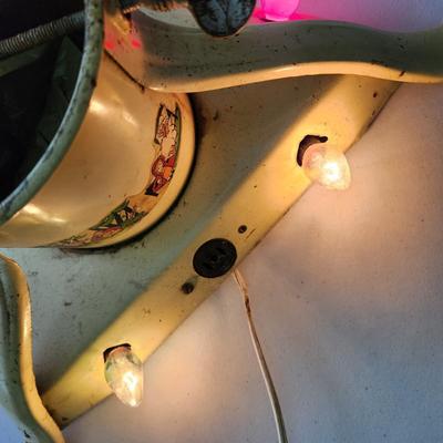 Vintage Metal  Lighted Christmas Tree Stand Tested working 5