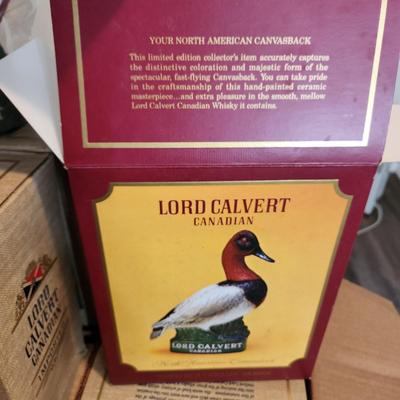 7 Lord Calvert Duck Decanters 6 Common Eider 1 North American Canvasback