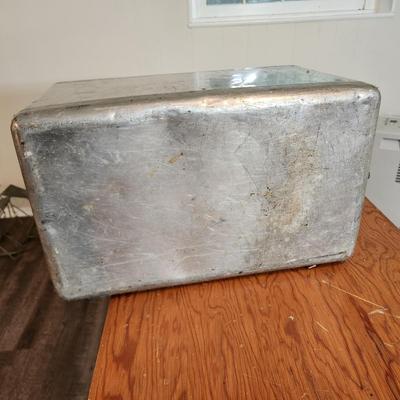 Vintage Aluminum Camping Cooler & 3 Folding Camp Seats Chair